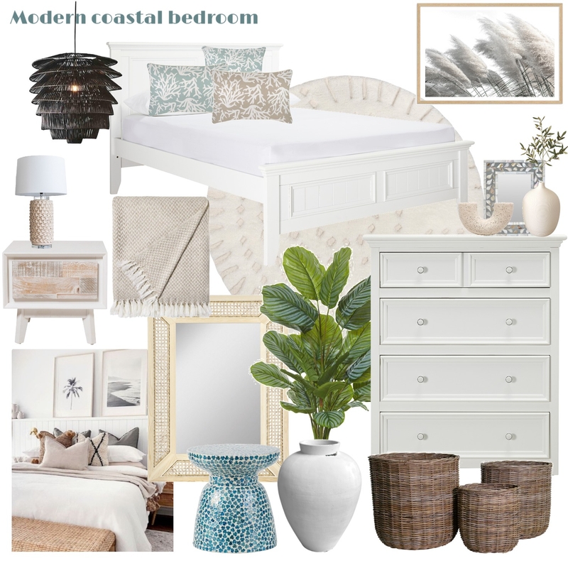 Modern coastal bedroom Mood Board by Millisrmvsk on Style Sourcebook