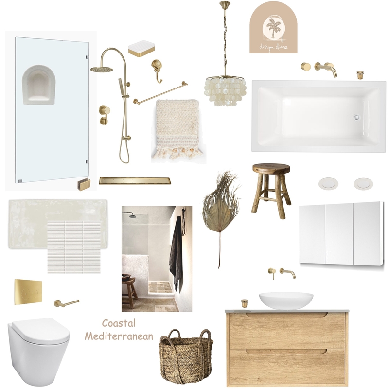 Coastal Mediterranean Bathroom Coogee Residence Mood Board by Design Divine on Style Sourcebook