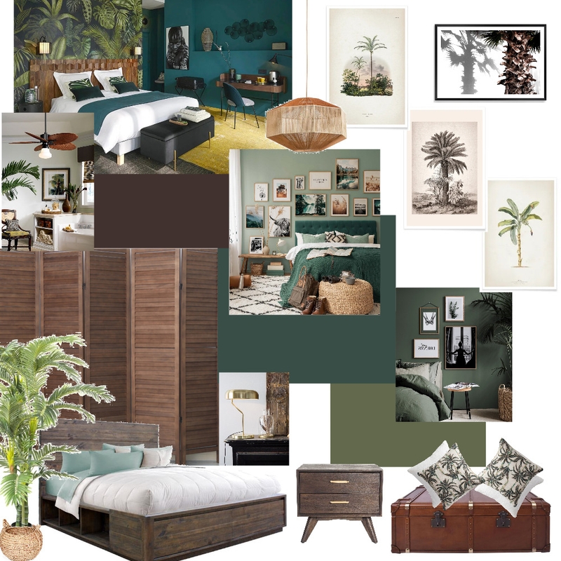 Chambre coloniale Mood Board by Le Flamant Rouge Design d'intérieur on Style Sourcebook