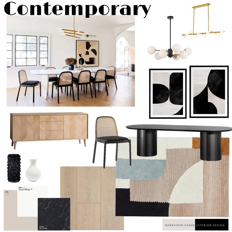 IDI Contemporary Dining Mood Board by Genevieve Chase Interior Design on Style Sourcebook