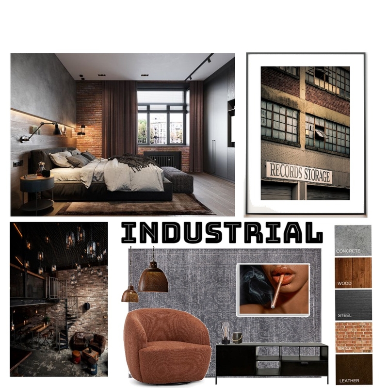 Industrial Mood Board by GM on Style Sourcebook