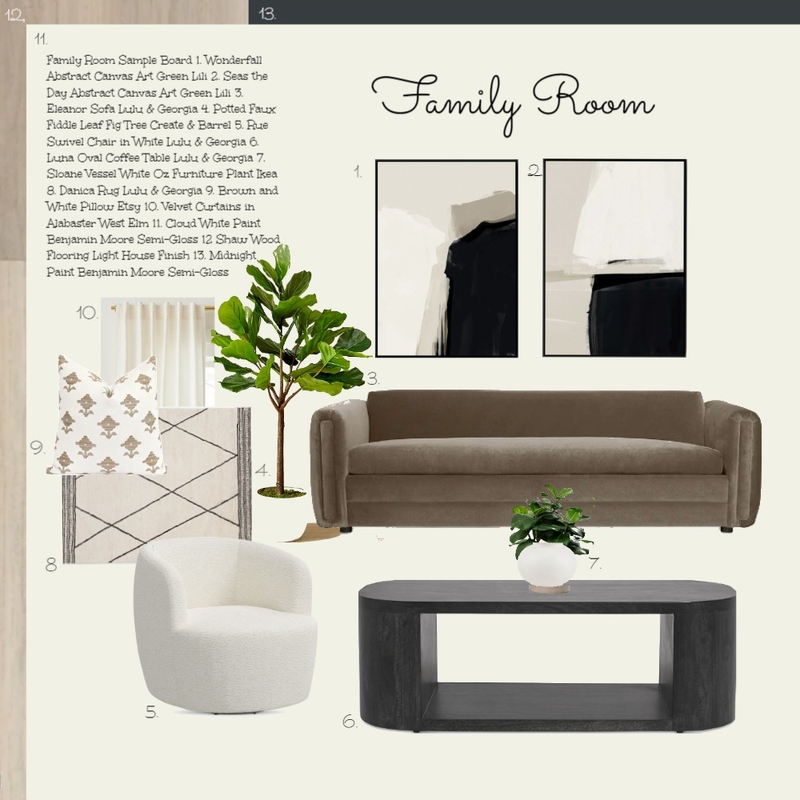 Family Room Sample Board Mood Board by chercassady on Style Sourcebook