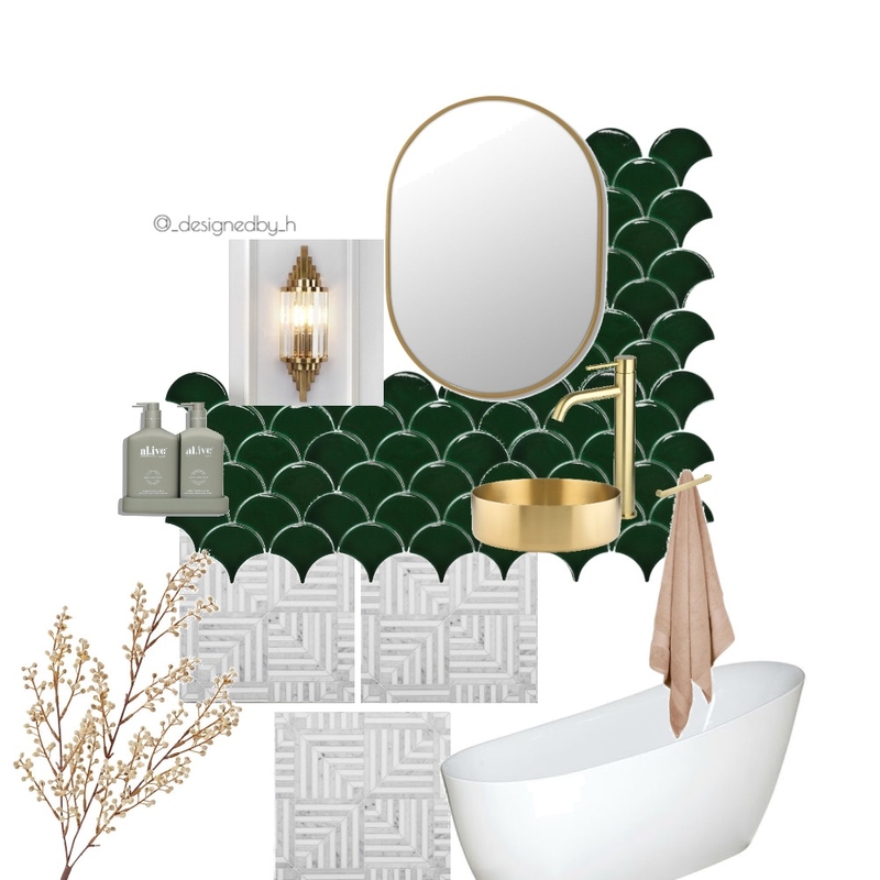 art deco inspired bathroom Mood Board by Designed By H on Style Sourcebook