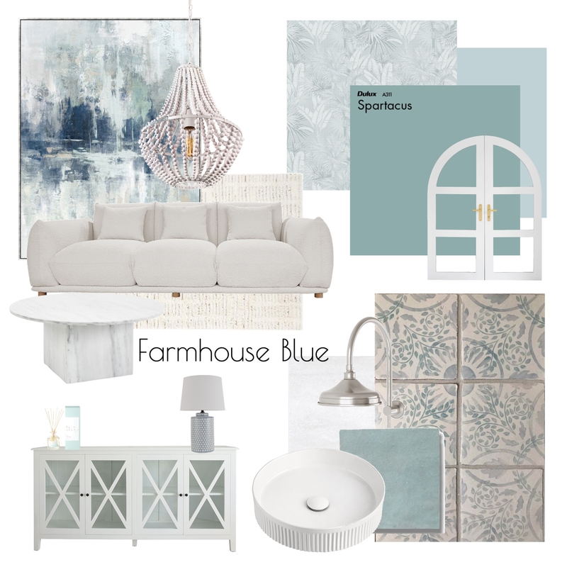 farmhouse blue Mood Board by Elizabeth G Interiors on Style Sourcebook