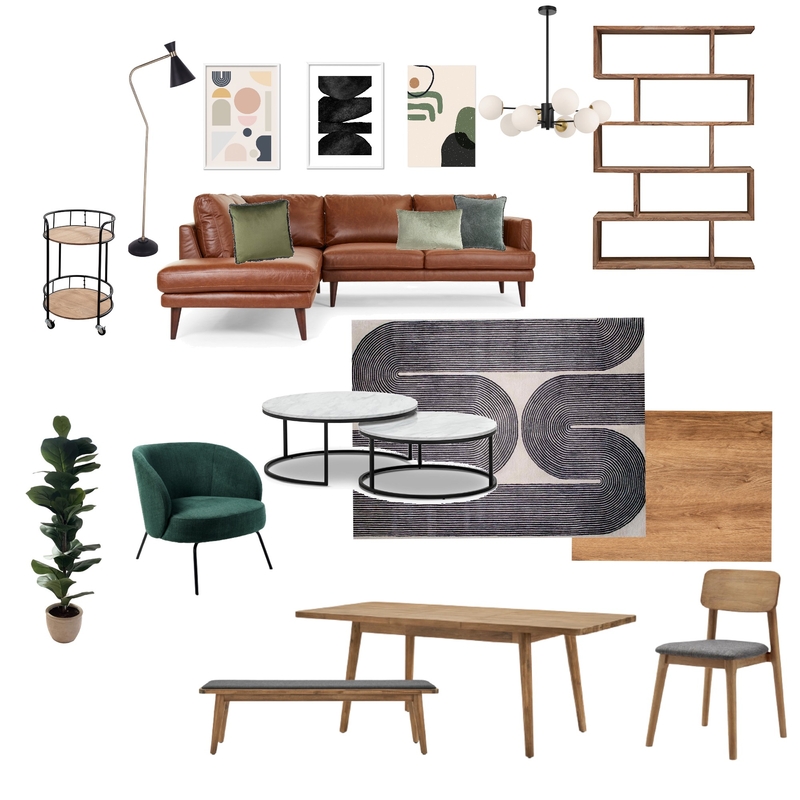 Mid Century Modern Living Room Mood Board by LeanneBloom on Style Sourcebook