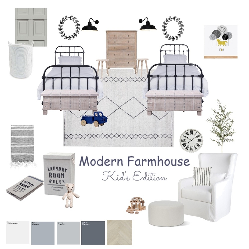 Modern Farmhouse - Kid's Edition Mood Board by Megan Jones on Style Sourcebook