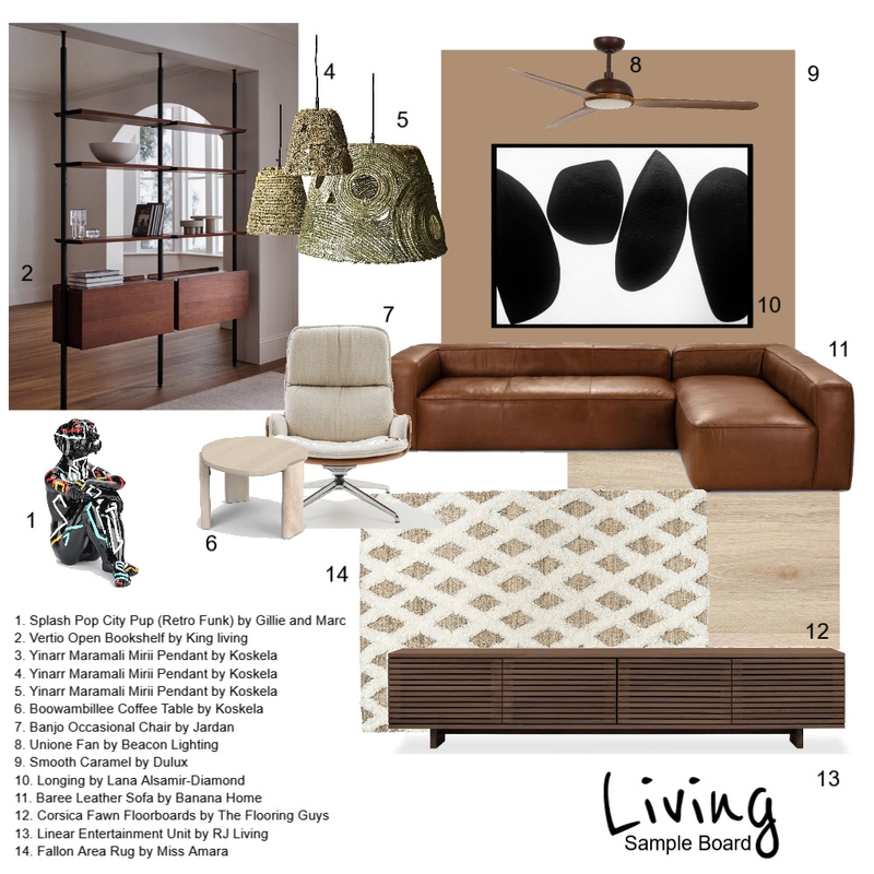 Natural Monochrome Living Mood Board by Greenterior Design on Style Sourcebook