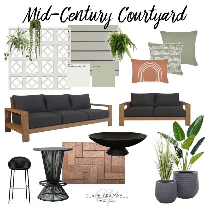 Mid-Century Courtyard Mood Board by cg_interiors on Style Sourcebook