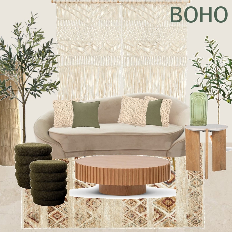 Bohemian living room. Mood Board by Maria Varvaridi on Style Sourcebook