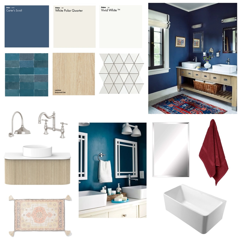Royal Blue Bathroom Mood Board by Greenterior Design on Style Sourcebook