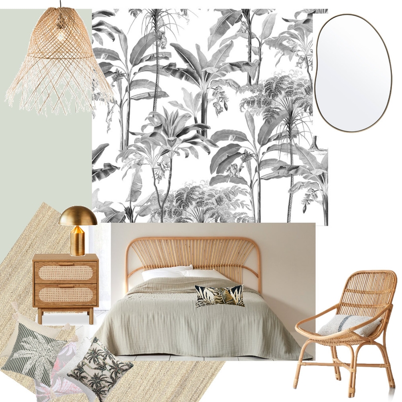 chambre tropicale jumelle est Mood Board by Le Flamant Rouge Design d'intérieur on Style Sourcebook
