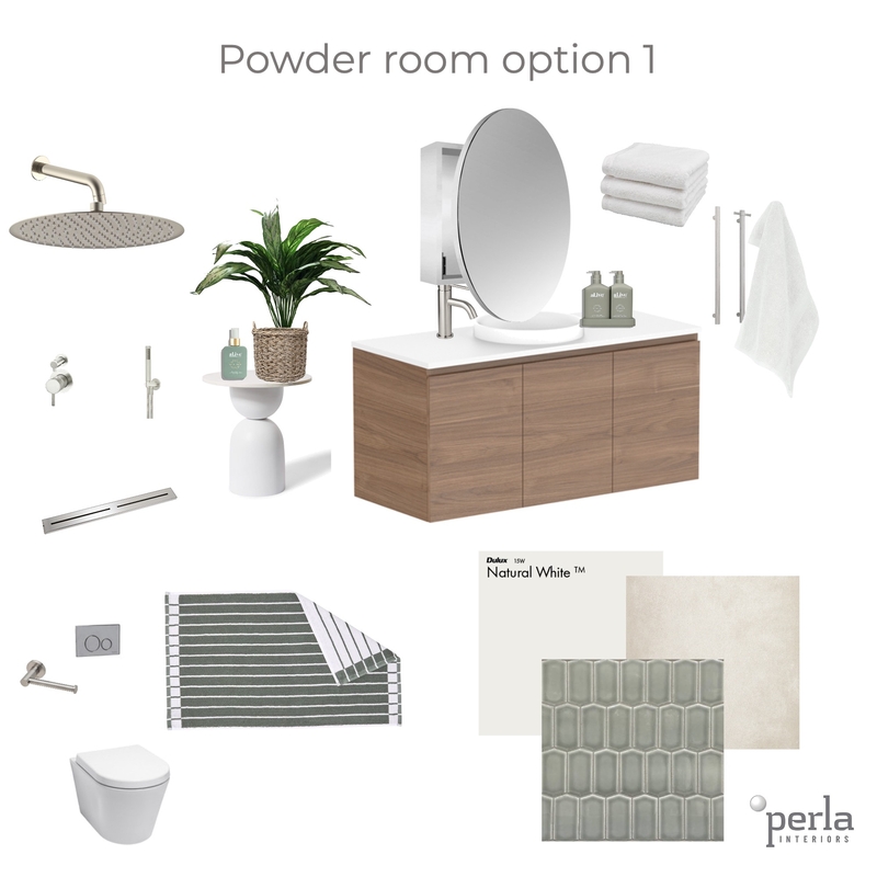 Winnie and Ben powder room option 1 Mood Board by Perla Interiors on Style Sourcebook