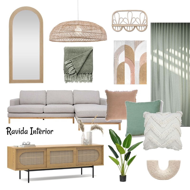 Boho Living Room Mood Board by Ravida-interior on Style Sourcebook