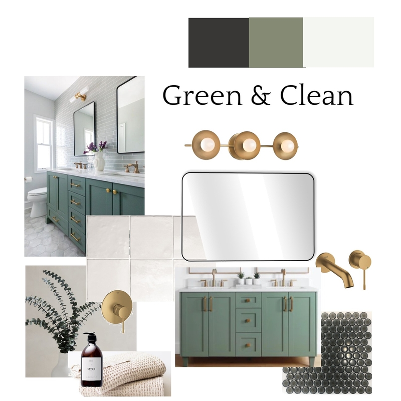 Tara Master Bathroom Green and Clean Mood Board by alexnihmey on Style Sourcebook