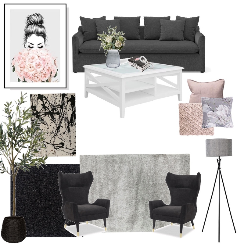 Mel Living Room silver rug & Olive tree Mood Board by Breannen-Faye Guegan-Hill on Style Sourcebook