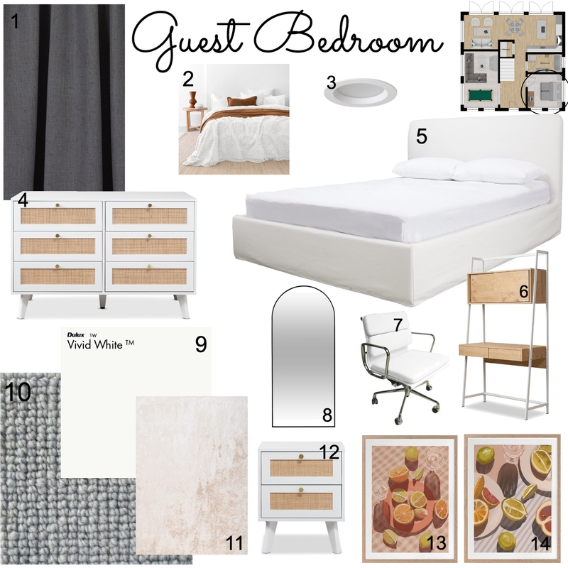 Module 9 - Bedroom Mood Board by Sophie Lancaster on Style Sourcebook