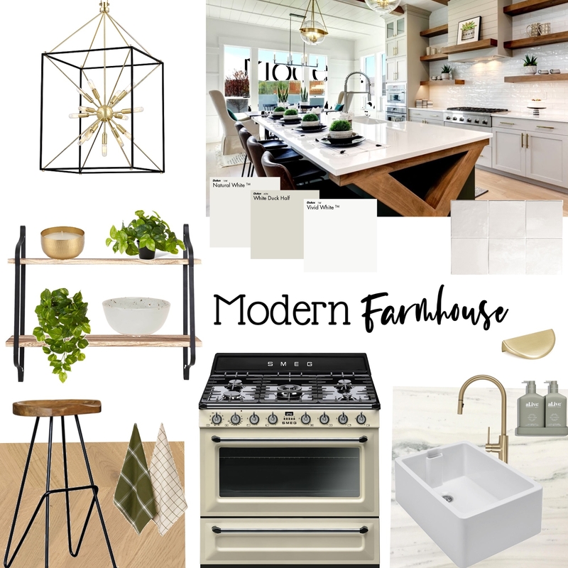 Modern Farmhouse Kitchen Mood Board by husbandwifehall@gmail.com on Style Sourcebook