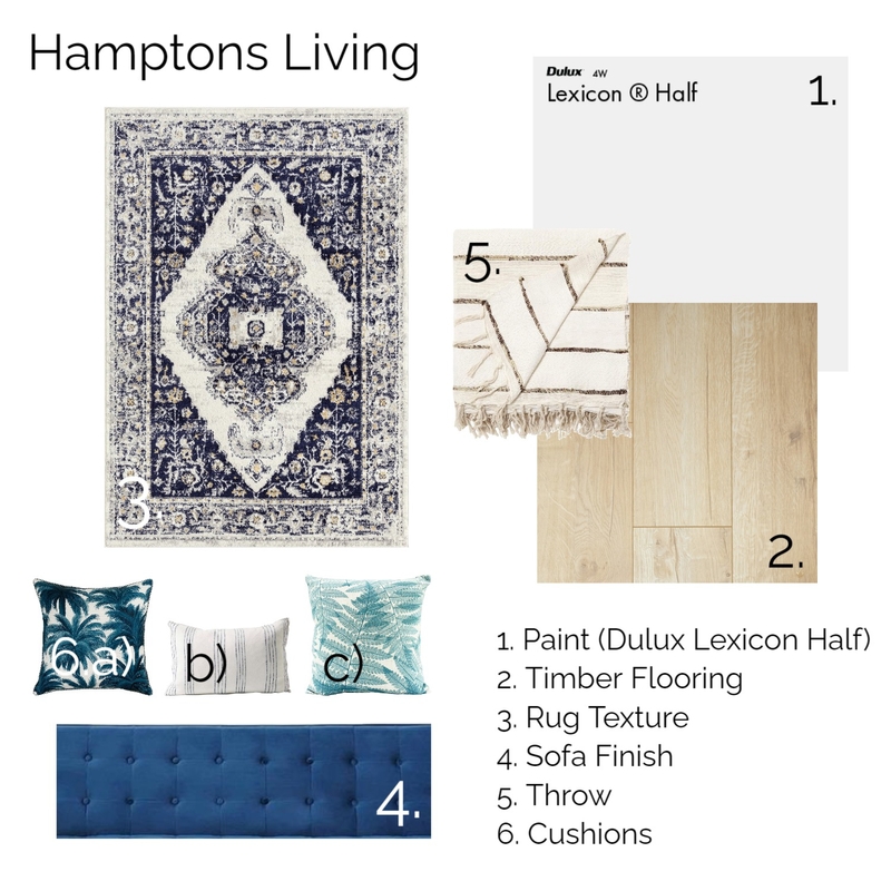 Hamptons Living Paint and Fabric Board Mood Board by hayleyponchard on Style Sourcebook