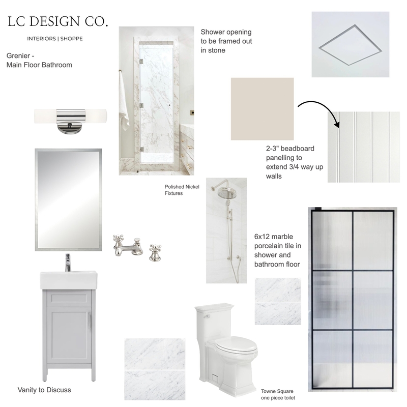StaceyMainFloorBathroom Mood Board by LC Design Co. on Style Sourcebook