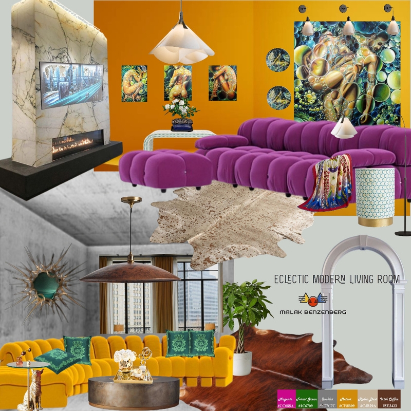 Eclectic Living Room Design_Malak Benzenberg Mood Board by Malak_Benzenberg on Style Sourcebook