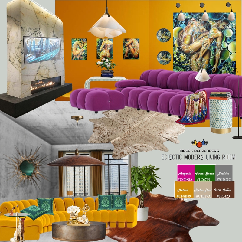 Eclectic Living Room Design_Malak Benzenberg Mood Board by Malak_Benzenberg on Style Sourcebook