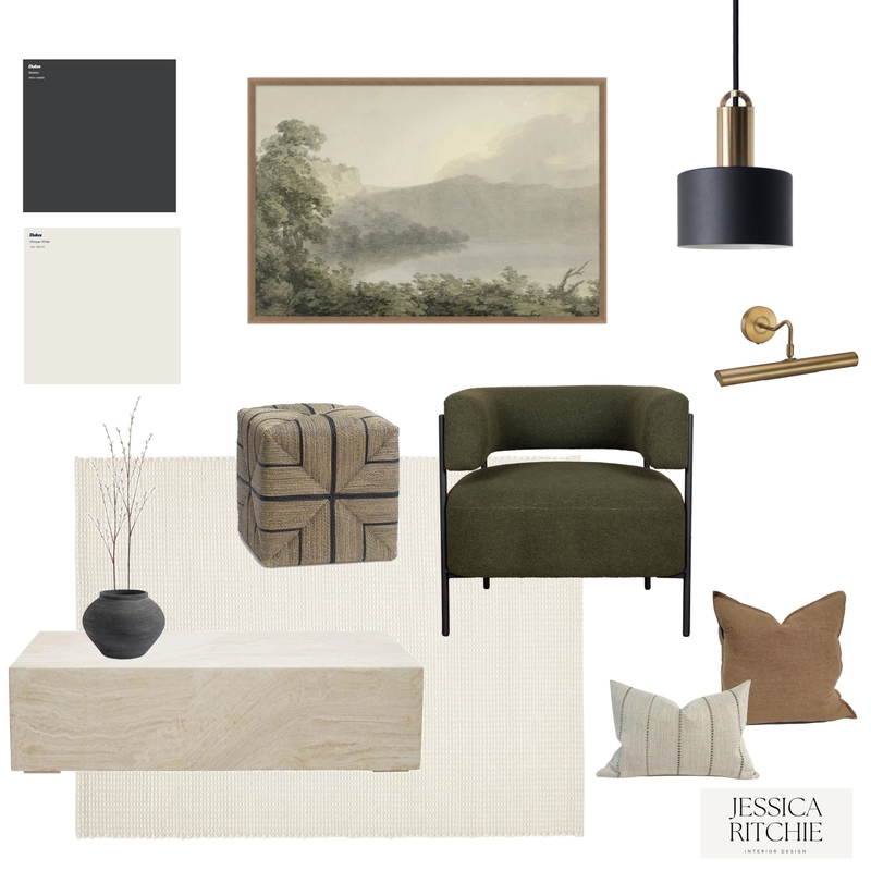 Forest green inspired living room Mood Board by Jessica Ritchie Interior Design on Style Sourcebook
