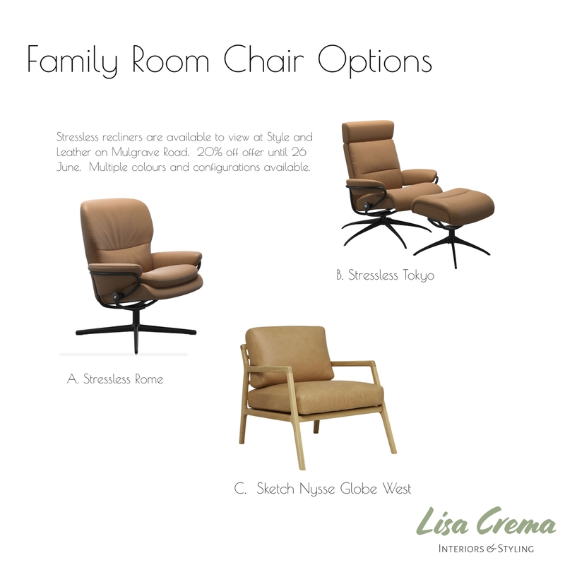 Family Room Chair Options Mood Board by Lisa Crema Interiors and Styling on Style Sourcebook