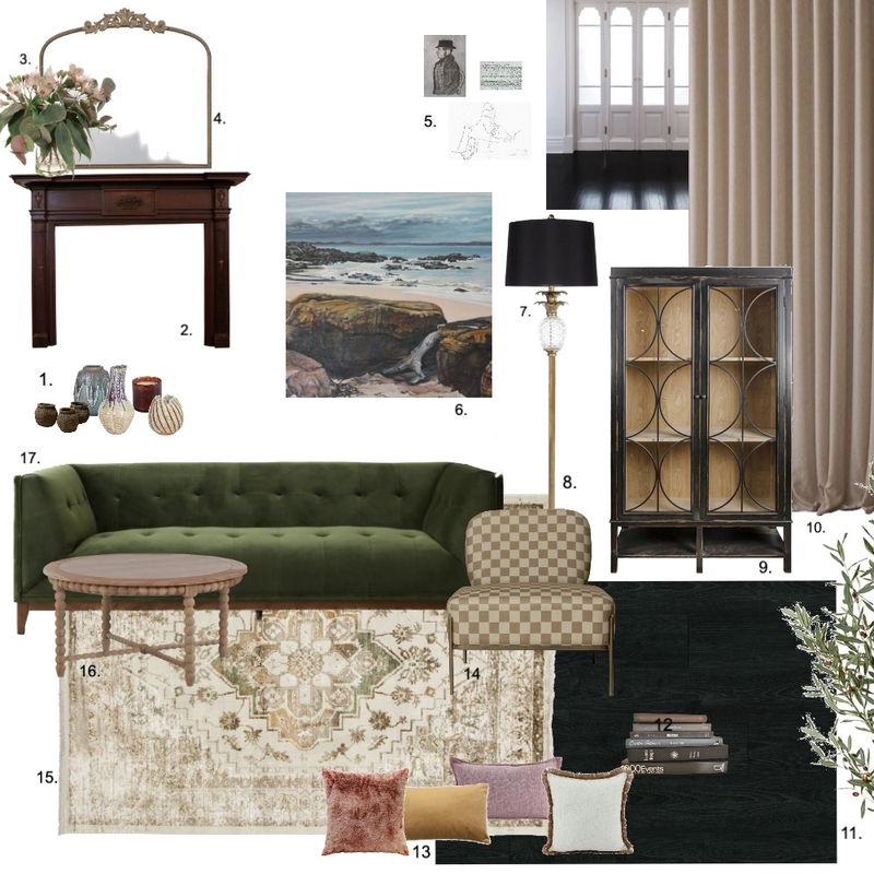 Woodlands North Bruny Loung Room Mood Board by Susan Conterno on Style Sourcebook