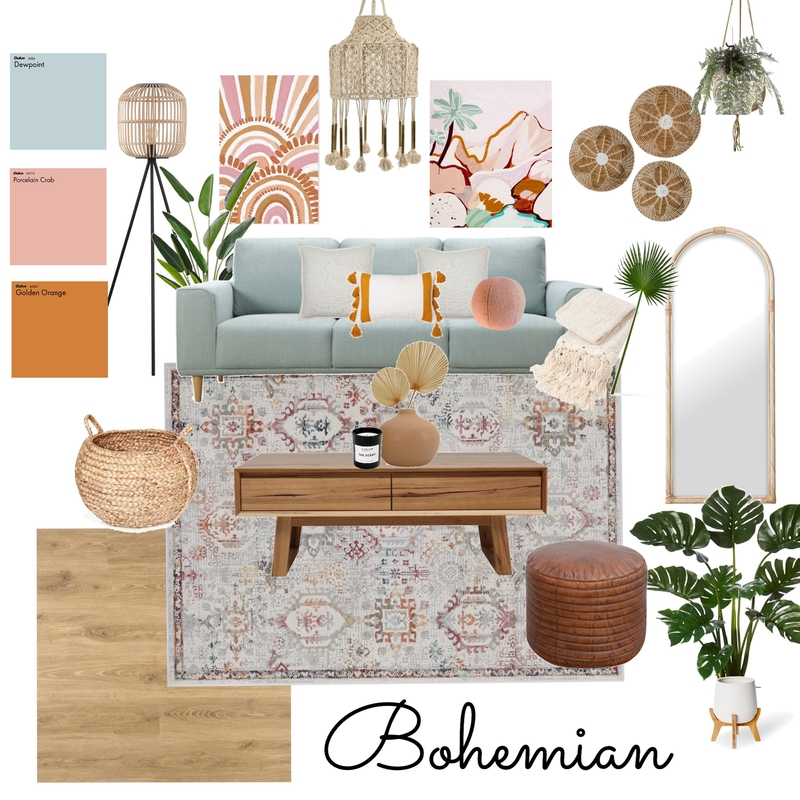 Bohemian Living Room Mood Board by acardon on Style Sourcebook