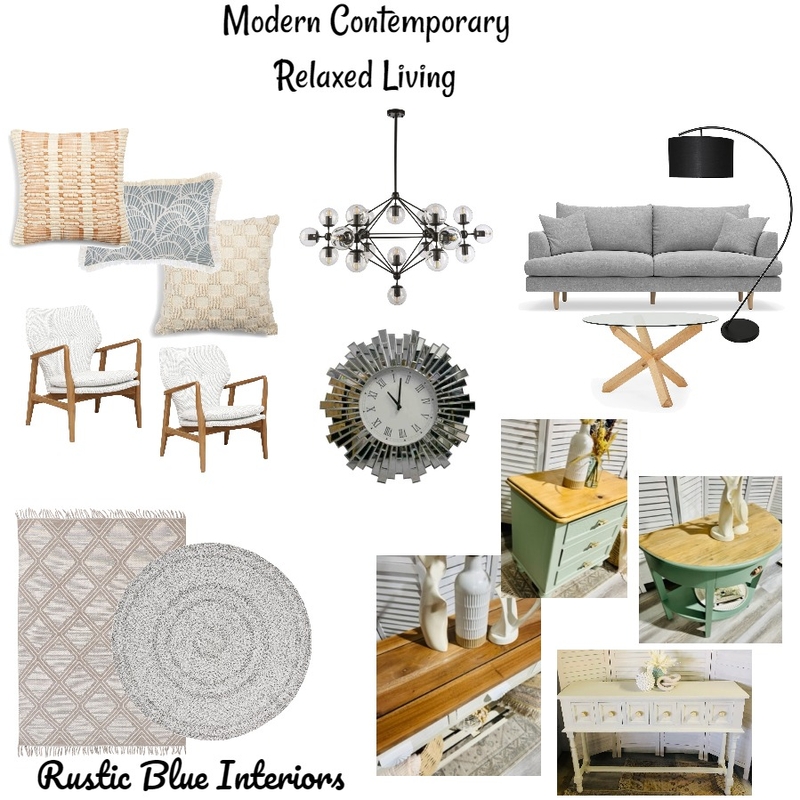 Modern Contemporary Relaxed Living Mood Board by Rustic Blue Interiors on Style Sourcebook