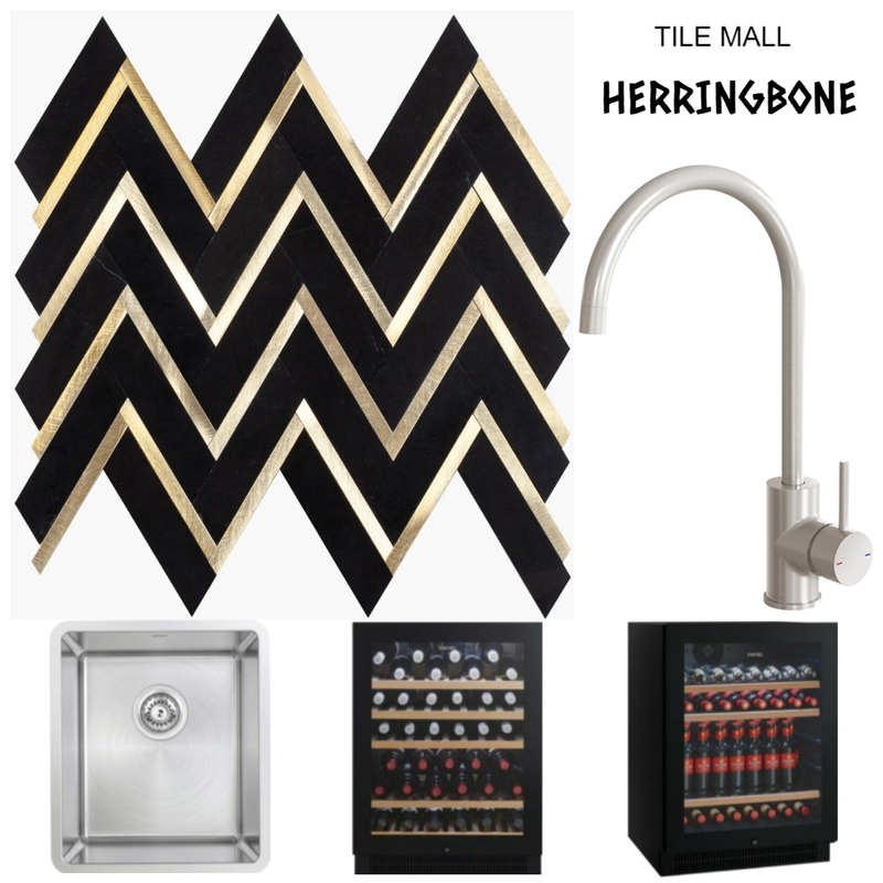 Natural Marble Mosaic Herringbone Mood Board by JB on Style Sourcebook