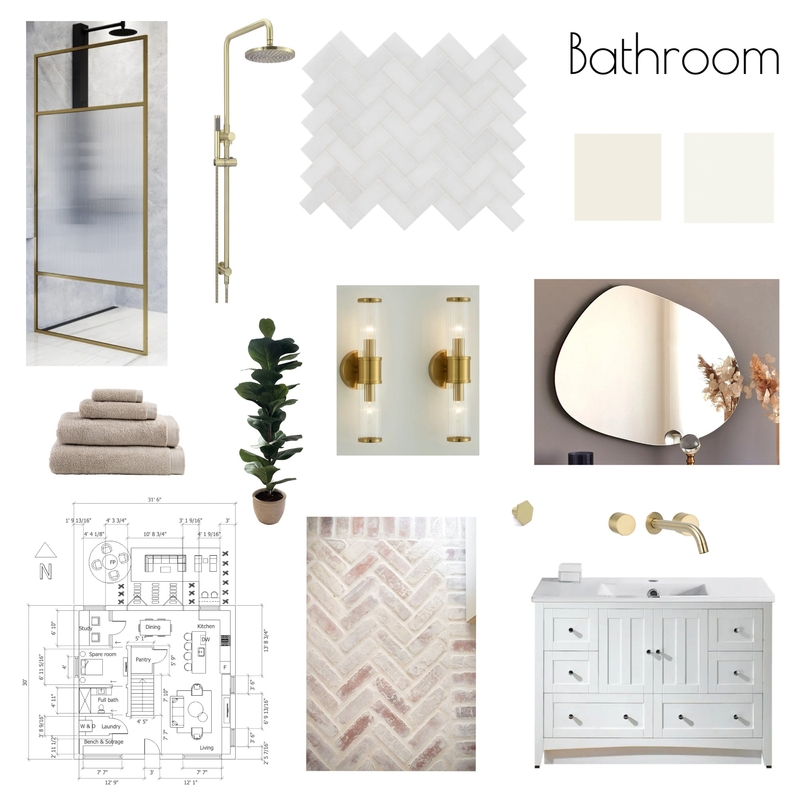 Golden Bathroom Mood Board by Brianne.marie.gisele on Style Sourcebook