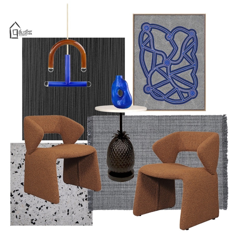 Blue and Tan Entrance Mood Board by The Cottage Collector on Style Sourcebook