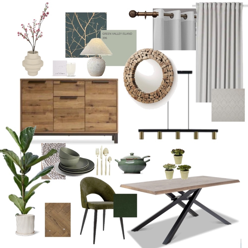 Monochromatic Dining Room Mood Board by theresa_maris on Style Sourcebook