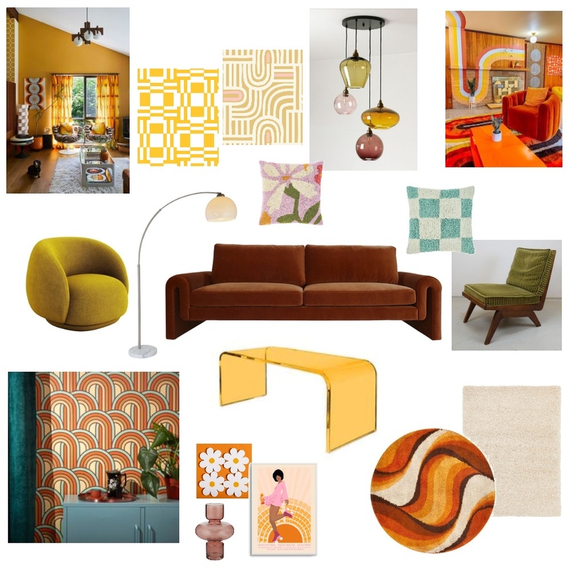 Retro Living Room Mood Board by savneetsingh on Style Sourcebook