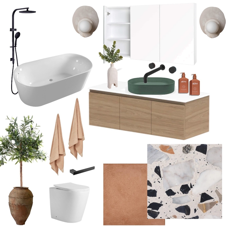 Organic Terrazzo Bathroom Mood Board by Bathware Direct on Style Sourcebook