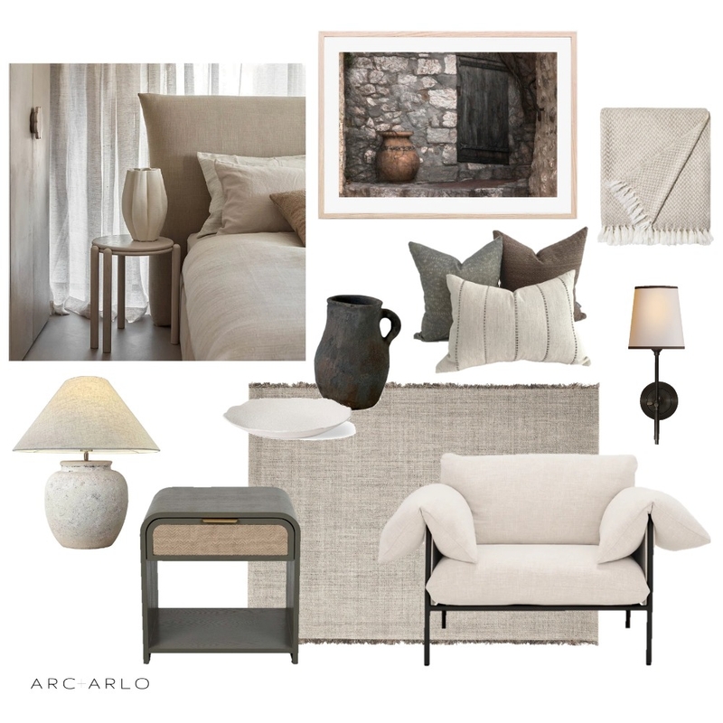 Natural Bedroom Mood Board by Arc and Arlo on Style Sourcebook