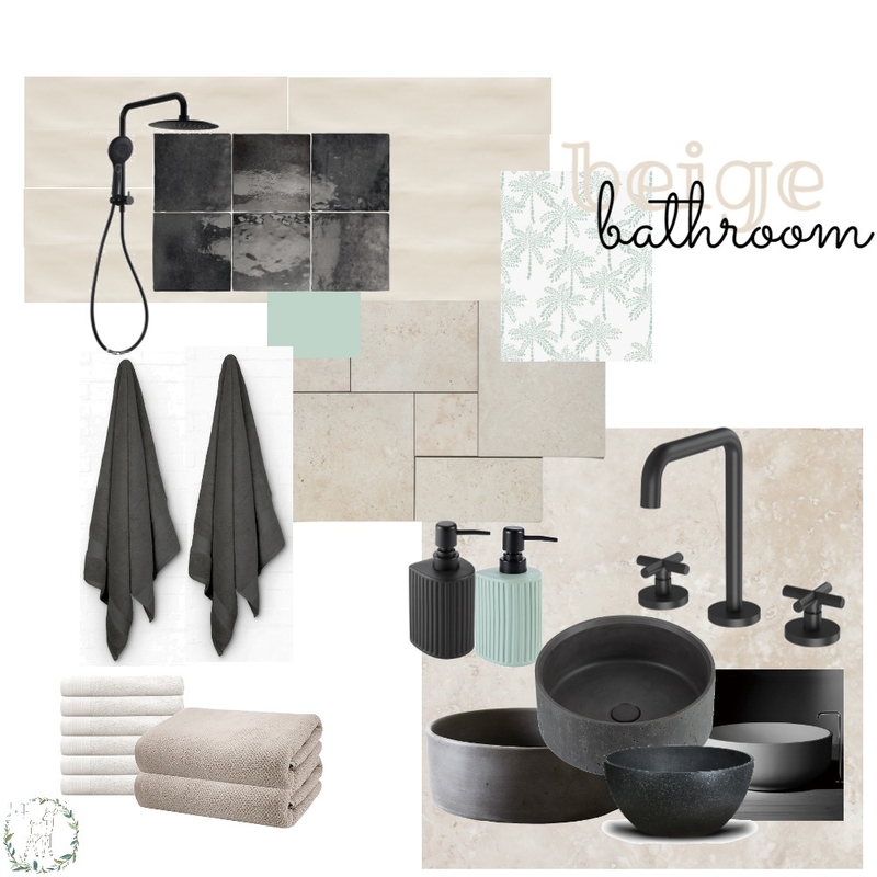 beige bathroom Mood Board by Laurel and Fawne on Style Sourcebook