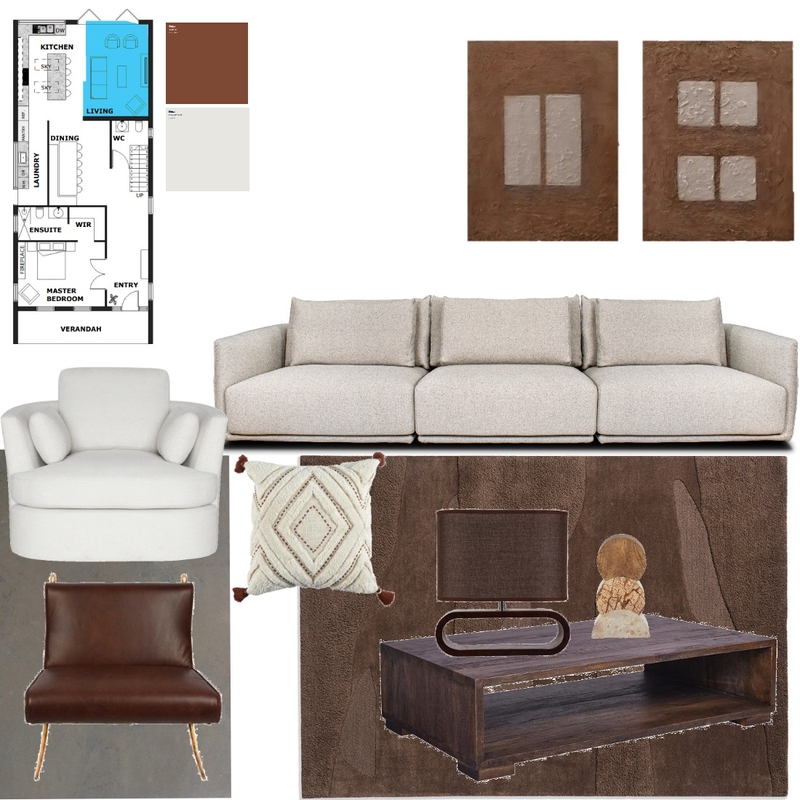 Monochromatic Living Room Mood Board by Tegan Interiors on Style Sourcebook