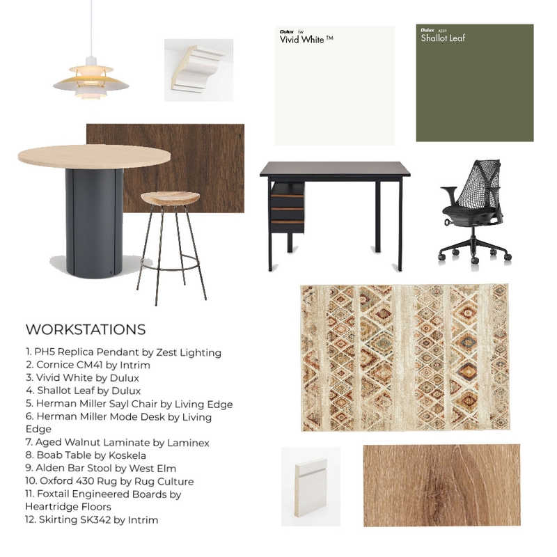 Workstations Sample Board Mood Board by Greenterior Design on Style Sourcebook