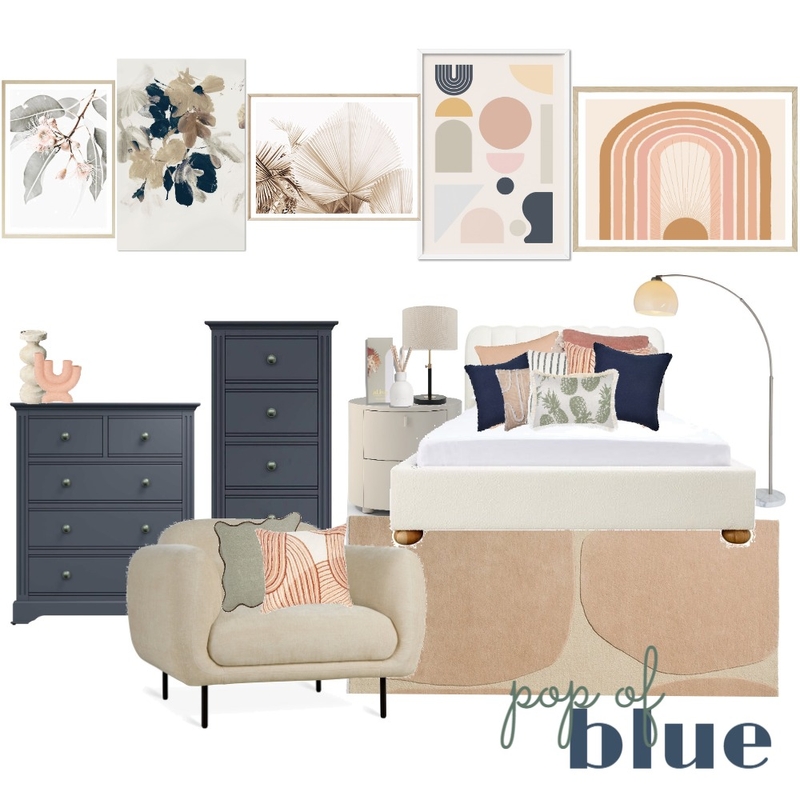 pop of blue Mood Board by Laurel and Fawne on Style Sourcebook