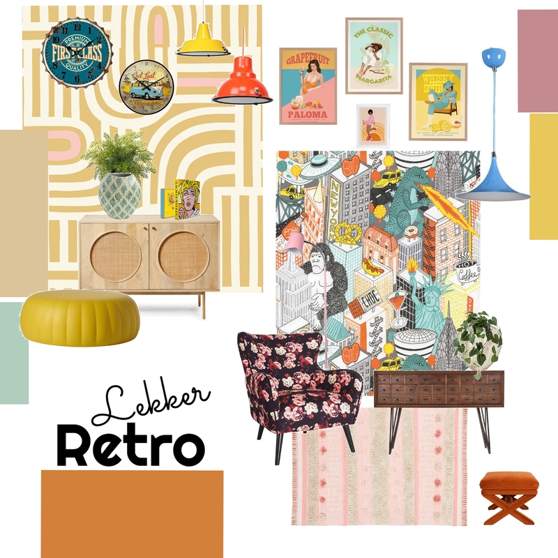 Lekker Retro Mood Board by Your Wall Decorator on Style Sourcebook