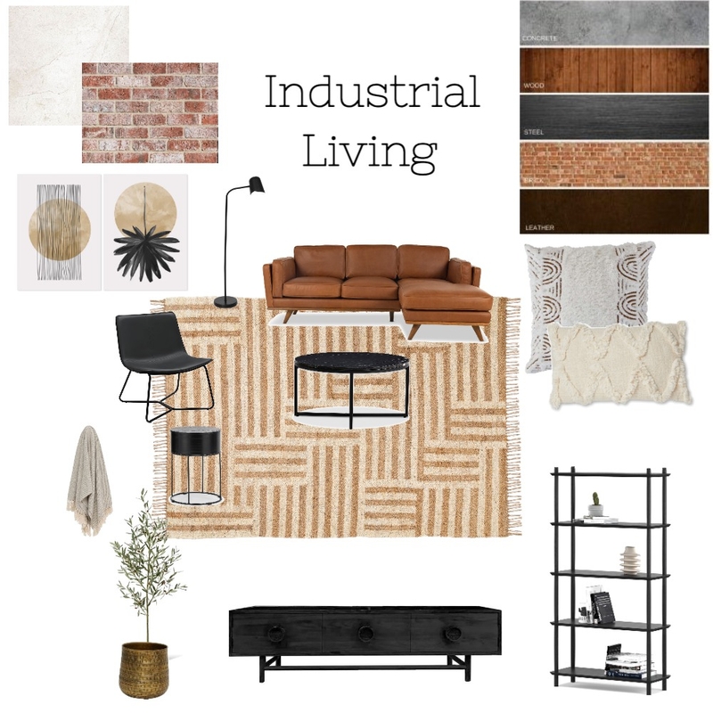 Industrial Living room Mood Board by Renee Sharma Pathak on Style Sourcebook