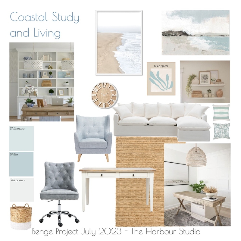 Coastal Study and Living Mood Board by ellys on Style Sourcebook