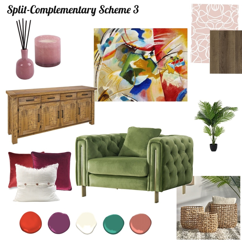 Split-Complementary Mood board 24-7-23 Mood Board by JudyK on Style Sourcebook