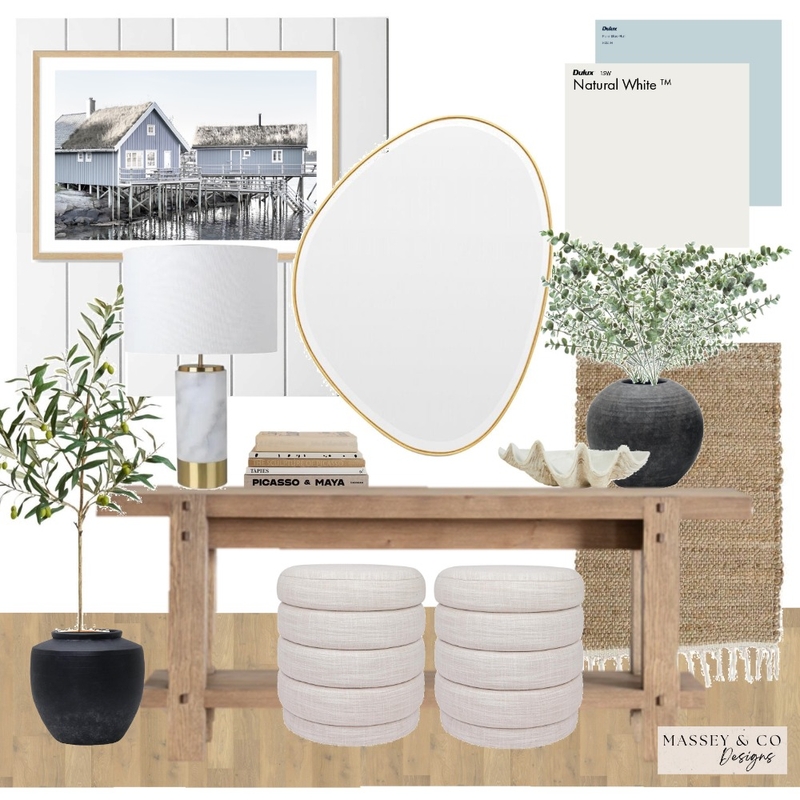 Organic Coastal Entry Mood Board by Massey & Co Designs on Style Sourcebook