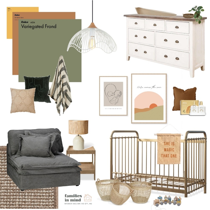 Farmhouse Nursery Design Mood Board by Families in Mind Design on Style Sourcebook