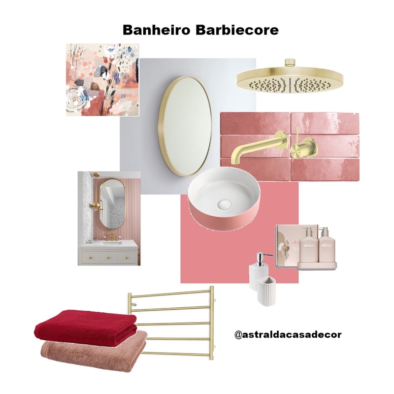 Barbiecore bathroom Mood Board by @astraldacasadecor on Style Sourcebook