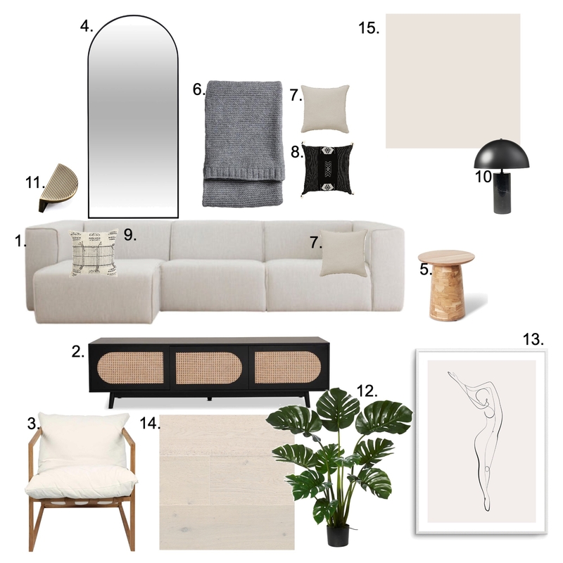 Living Room Sample Board Mood Board by jasminezalena on Style Sourcebook