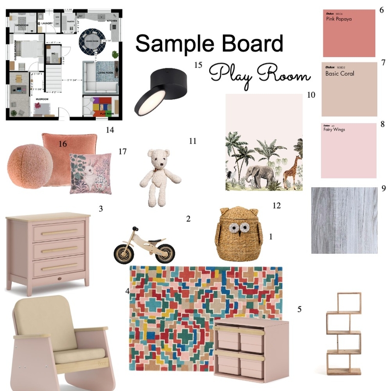 Sample Board Play Room Mood Board by aninhavl on Style Sourcebook